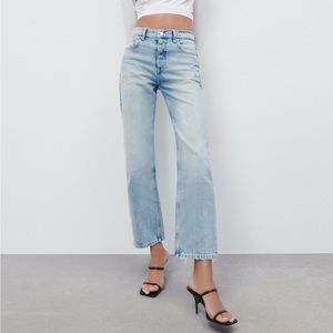 Zara Light Wash Straight Jeans